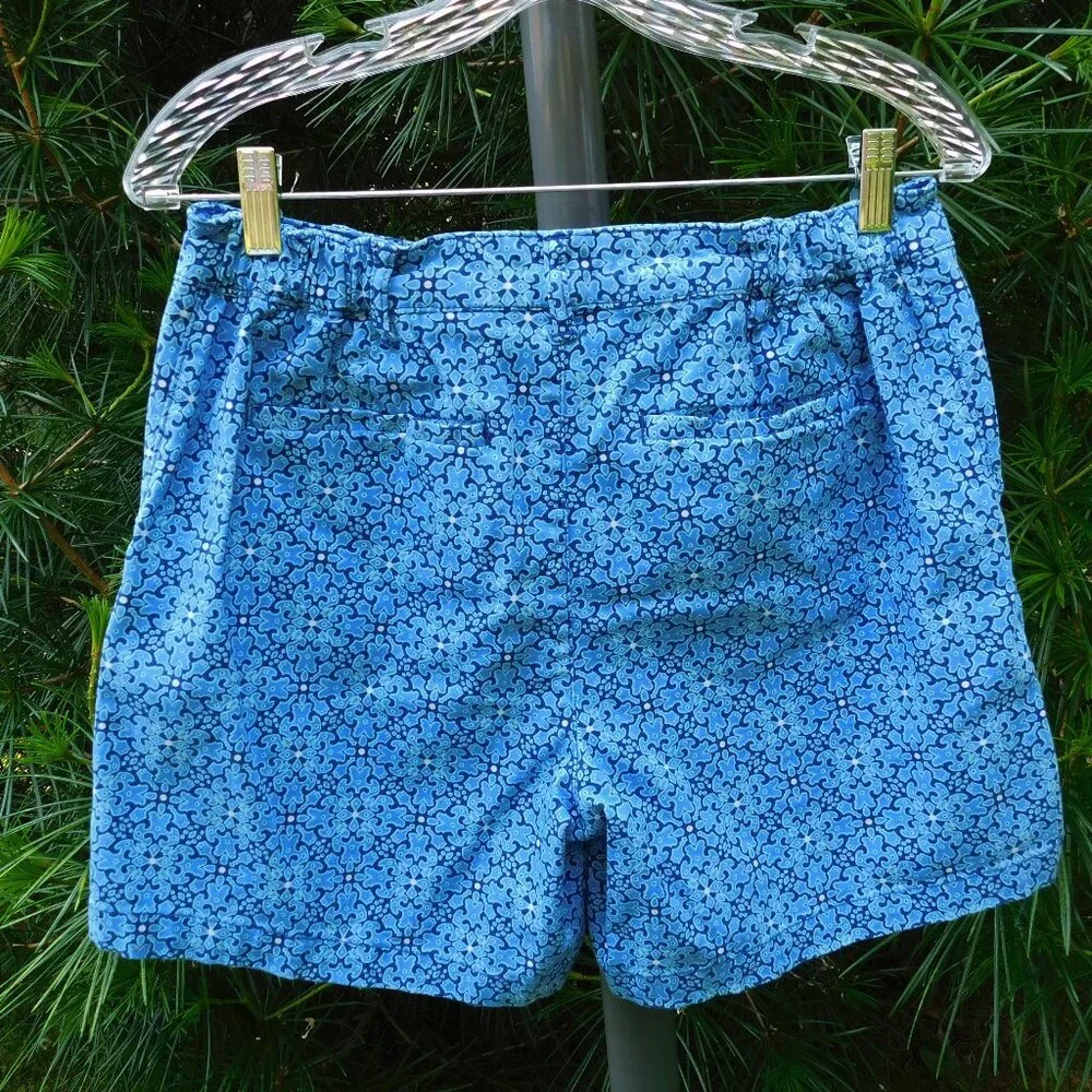 Basic Editions Blue/Teal Stretchy Hi-Rise Shorts with Pockets - Picture 2 of 3
